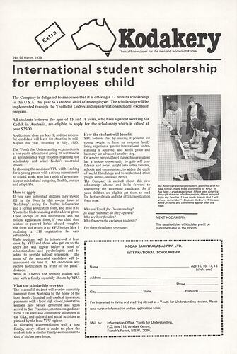 Newsletter - 'Australian Kodakery', No 98, March 1979