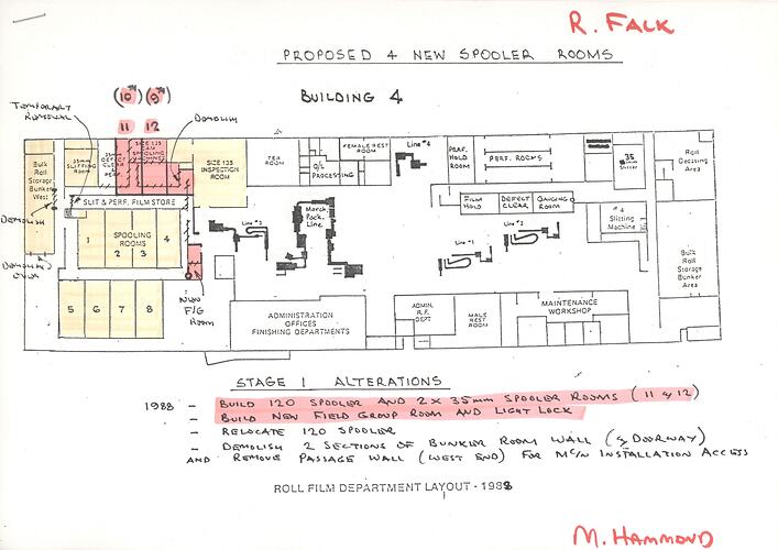 Plans - Kodak Australasia Pty Ltd, 'Proposed 4 New Spooler Rooms' 1987 - 1989, Coburg, circa 1987