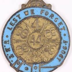 Badge - Lest We Forget, 1906-1907