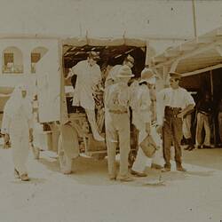 Photograph - Unloading Wounded Soldiers from Ambulance, Egypt, World War I, 1915-1916
