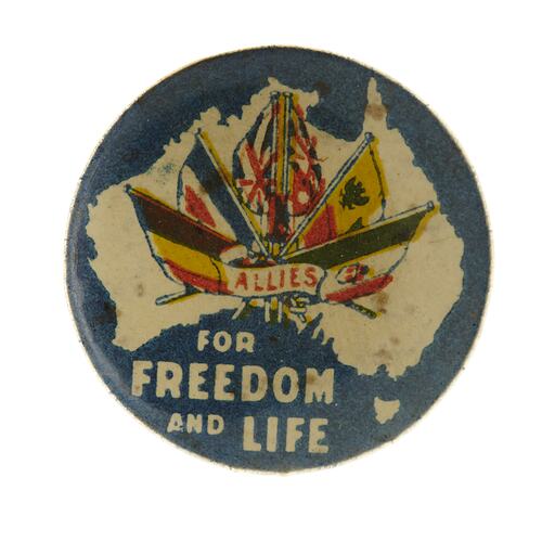 Badge - 'Allies For Freedom and Life', circa 1914-1918