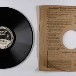 Disc Recording - Edison, Double-Sided, 'O Holy Night' & 'The Palms', 1919-29
