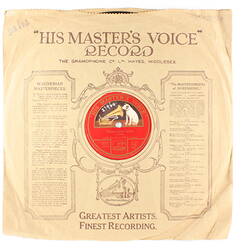 Disc Recording - His Master's Voice, Double Sided, 'The Last Rose of Summer' (Arr. Moore& 'Home Sweet Home' (Bishop), 1917-1930