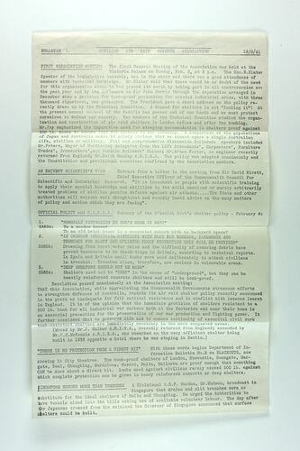 Single piece of typed paper