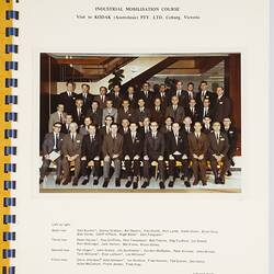 Booklet - Kodak (Australasia) Pty Ltd, 'Industrial Mobilisation Course. Visit to Kodak', Coburg, 14 July 1970