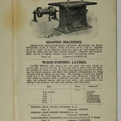 Trade Literature - Bevan & Edwards Pty Ltd, Machine Tools, 1907