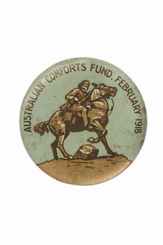 Badge - Australian Comforts Fund, World War I, Feb 1918, Obverse