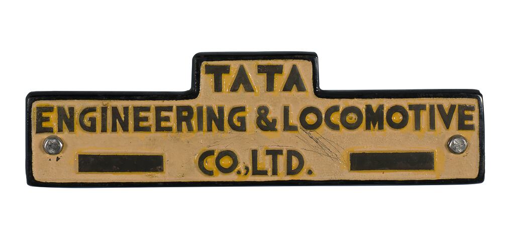 Locomotive Builders Plate - Tata Engineering & Locomotive Co. Ltd