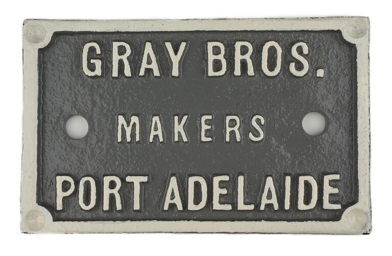 Rolling Stock Builders Plate - Gray Bros