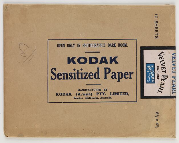 Photographic Paper - Kodak, 'Sensitized Paper', 'Velvet Pearl', '6.5 x 4.75 inches'