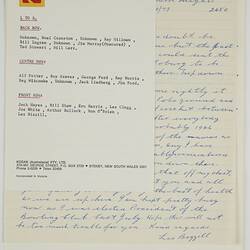 Correspondence - Kodak Australasia Pty Ltd, Re: Sydney Staff Cricket Match Photograph, 1946-1948