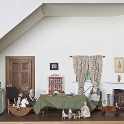 Dolls' House - F.A. Clemons, 'Pendle Hall', 1940s, Room 2, Nursery, Furnished