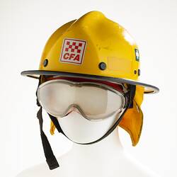 Helmet - Yellow, CFA, Peter Auty, Flowerdale, 2002-2009