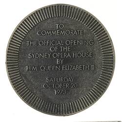 Medal - Opening of Sydney Opera House, 1973 AD