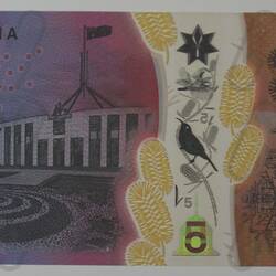 Polymer Bank Note - 5 Dollars, Circulated, Reserve Bank of Australia, Australia, 2016