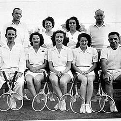 Photograph - H.V. McKay Massey Harris, Sunshine Harvester Works Tennis Team, Sunshine, Victoria, Jun 1945