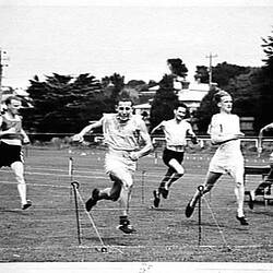 Photograph - H.V. McKay Massey Harris, Sprinters at Company Picnic, Frankston, Victoria, 25 Feb 1950