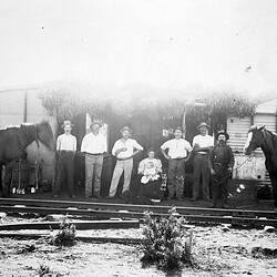 Negative - People Next to Railway Line, Albany District, Western Australia, circa 1900