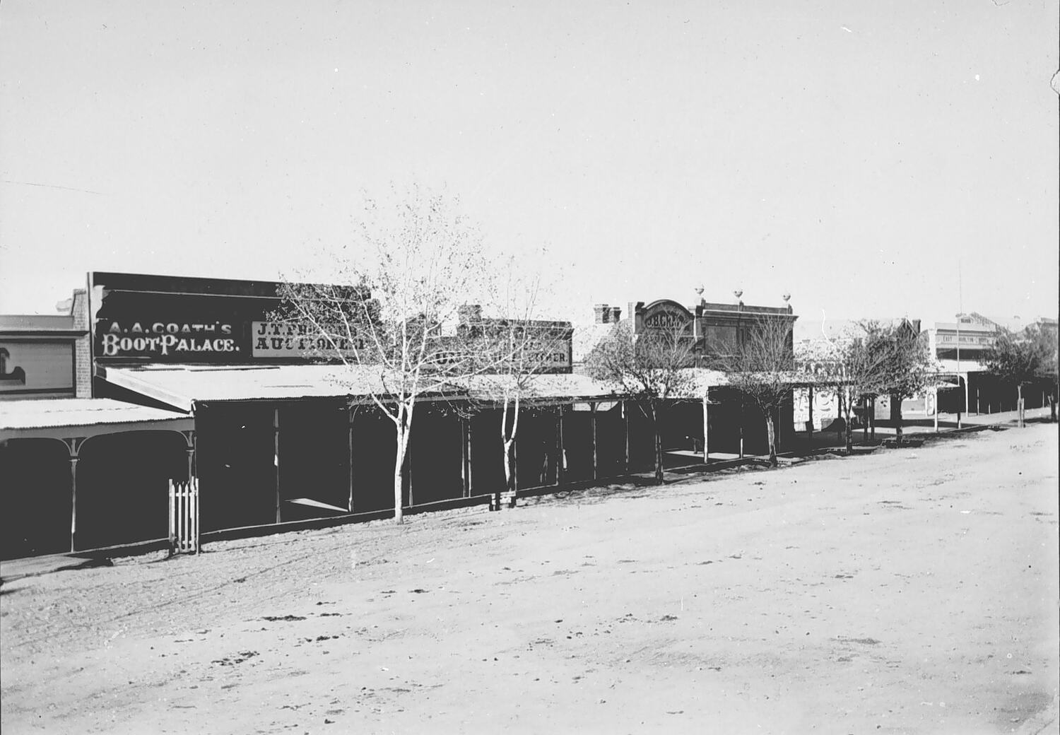 Negative - View of Street, Charlton, Victoria, 1898