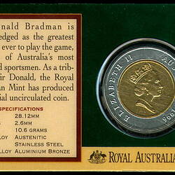 Australia, 5 Dollars, Sir Donald Bradman, Reverse