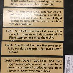 HT 64588, Labels - ARL Flight Memory Recorder, Aeronautical Research Laboratories, Melbourne, Australia, circa 1969 (AIR TRANSPORT), Object, Registered