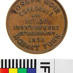 Token - 1 Penny, Joseph Moir, Economy House, Hobart, Tasmania, Australia, circa 1860