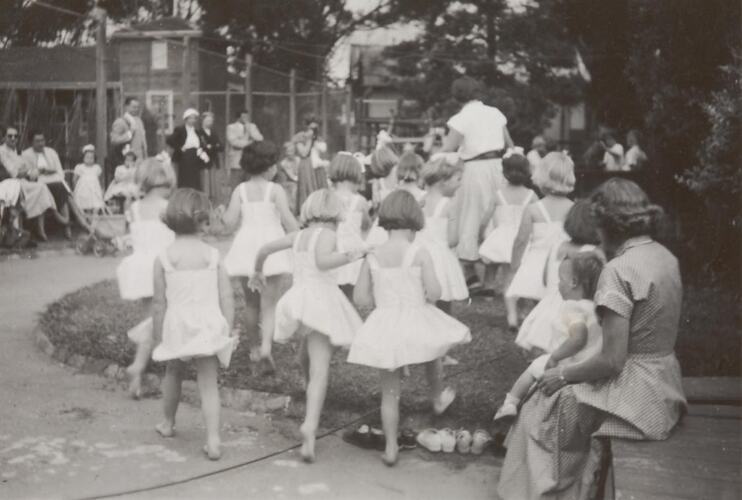 Digital Photograph - Girls in Dancing Costumes at Kindergarten, Deepdene Tennis Club, 1954