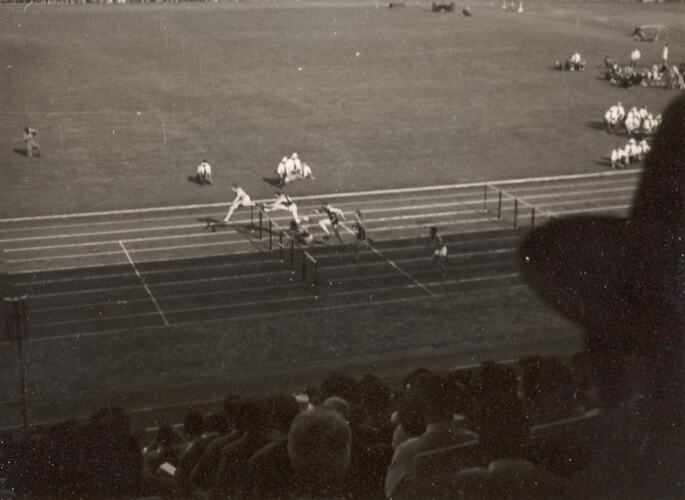 Digital Photograph - Men's 110 Metres Hurdles Race, Australian Olympic Athletics Trials, Melbourne, October 1956