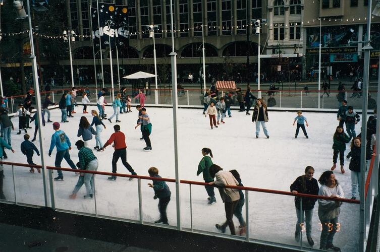 Digital Photograph - Temporary Ice Rink, City Square, Melbourne, 1993