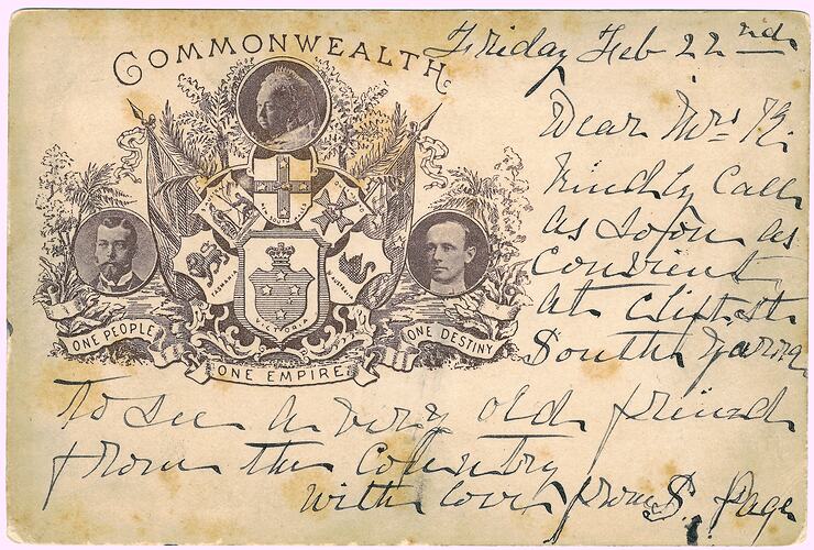 Postcard - One Commonwealth, One People, One Empire, One Destiny