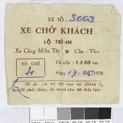 Vietnamese bus ticket.