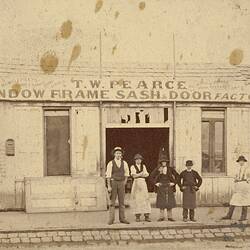 Staff & Owner of TW Pearce Window Frames Sash and Door Factory, Abbotsford, 1870-1879