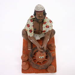 Indian Figure - Potter & Wheel, Pune, Clay, circa 1867