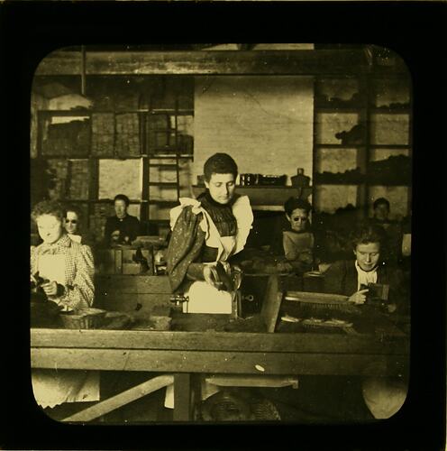 Lantern Slide - Royal Victorian Institute for the Blind, Workshop, circa 1900