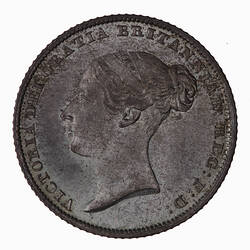 Coin - Sixpence, Queen Victoria, Great Britain, 1844 (Obverse)