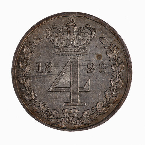 Coin - Groat, George IV, Great Britain, 1828 (Reverse)