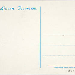 Postcard - SS Queen Frederica, National Hellenic American Line, circa 1957