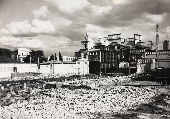 Photograph - Demolition of Northern Section of Eastern Annexe, Exhibition Building, Melbourne, 1971