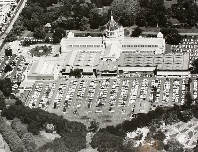 Photograph - Aerial View of the Exhibition Building from North, Melbourne, 1973