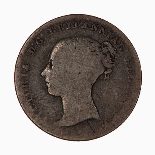 Coin - Groat, Queen Victoria, Great Britain, 1849 (Obverse)