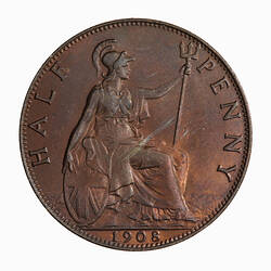Coin - Halfpenny, Edward VII, Great Britain, 1908 (Reverse)