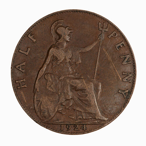 Coin - Halfpenny, George V, Great Britain, 1924 (Reverse)