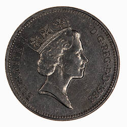 Coin - 5 Pence, Elizabeth II, Great Britain, 1988 (Obverse)