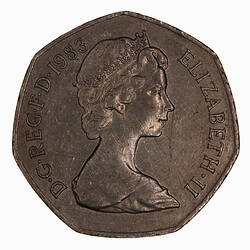 Coin - 50 Pence, Elizabeth II, Great Britain, 1983 (Obverse)