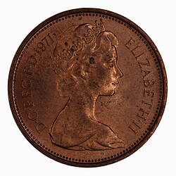 Coin - 2 New Pence, Elizabeth II, Great Britain, 1971 (Obverse)