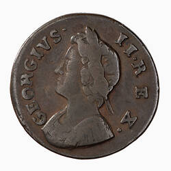Coin - Farthing, George II, Great Britain, 1734 (Obverse)