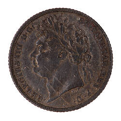 Coin - Sixpence, George IV, Great Britain, 1821 (Obverse)