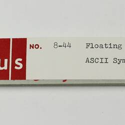 Paper Tape - DECUS, '8-44 Floating Output Controller, ASCII Symbolic', circa 1968