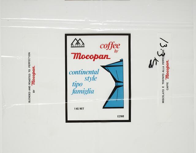 Sheet of Bags - Mocopan, Italian Style Tipo Famiglia Coffee, circa 1972