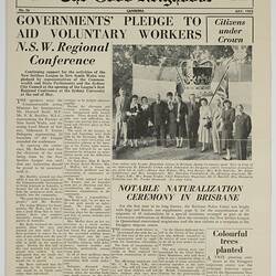 Newsletter - The Good Neighbour, Department of Immigration,  No 36, Jul 1953